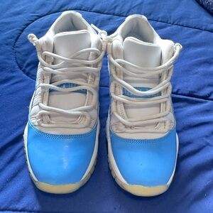 Jordan Kids White and Blue Sneakers
